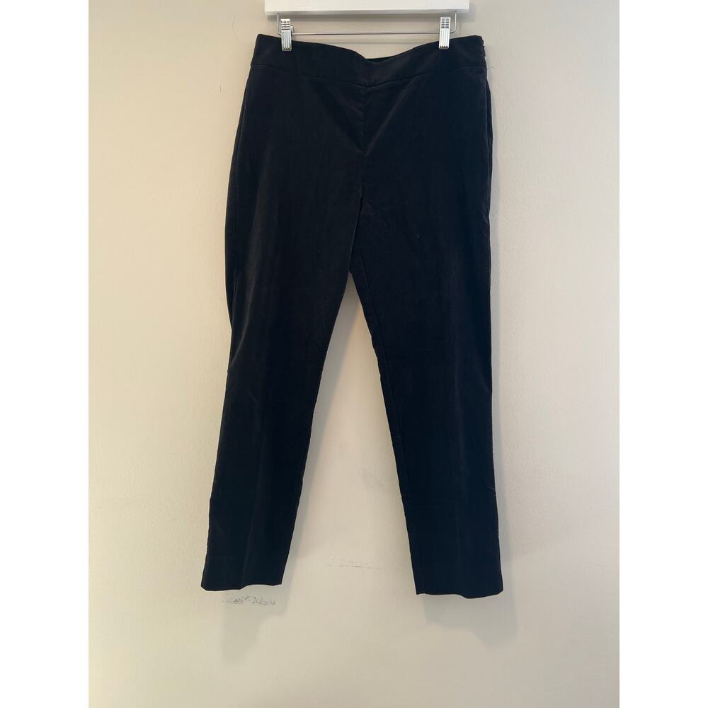 NWOT Talbots Chatham Dress Pants Black Velvet Side Zip Size 10 SG